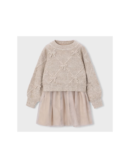 Robe en tricot nœuds combinés - Mayoral