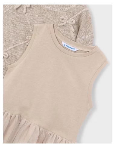 Robe en tricot nœuds combinés - Mayoral