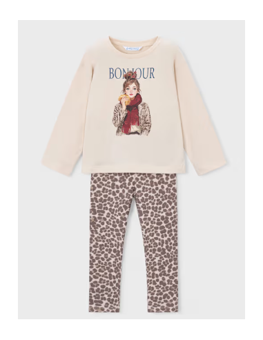 Ensemble legging et t-shirt fille leopard - Mayoral