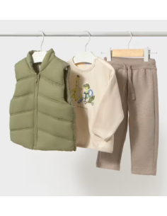 Ensemble 3 pièces pull, gilet dino - Mayoral