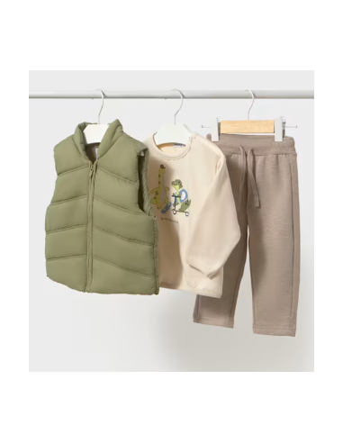 Ensemble 3 pièces pull, gilet dino - Mayoral