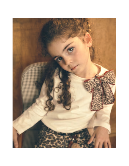 T-shirt m/l noeud leopard - Mayoral