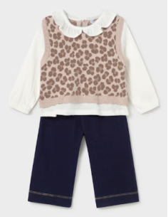 Ensemble pantalon et blouse avec gilet bébé - Mayoral 2