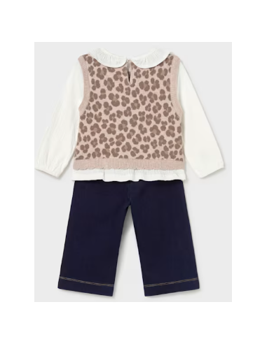 Ensemble pantalon et blouse avec gilet bébé - Mayoral
