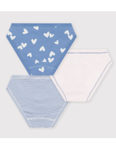 Lot de 3 culottes coeur bleu - Petit Bateau 2