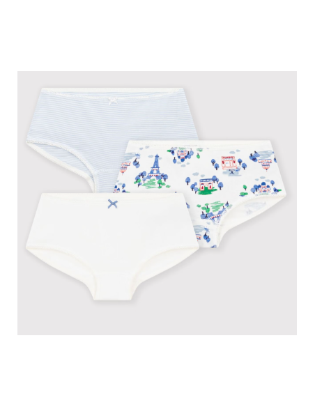 Lot de 3 shorties Paris - Petit Bateau