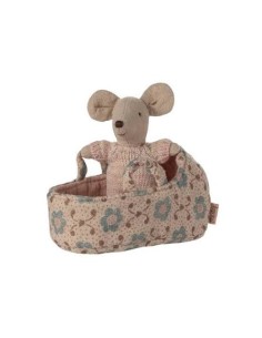 Bébé souris et couffin rose Maileg | Souris bébé dès 3 ans