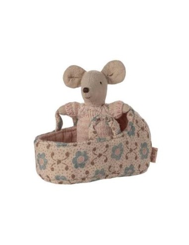 Bébé souris et couffin rose Maileg | Souris bébé dès 3 ans