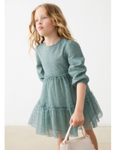 Robe tulle fantaisie vert laurier - Mayoral 4924-32
