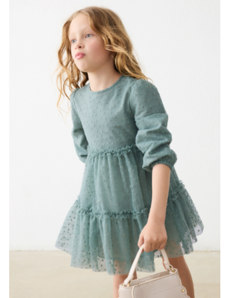 Robe tulle fantaisie vert laurier - Mayoral 4924-32
