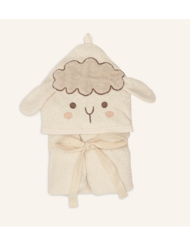 Cape de bain éponge 75x75cm sheep sonny - Jollein 534-514-68237