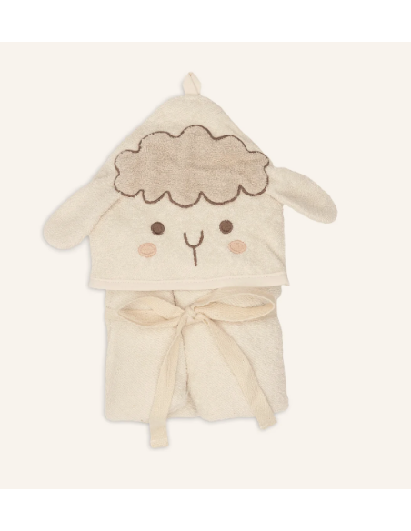 Cape de bain éponge 75x75cm sheep sonny - Jollein 534-514-68237