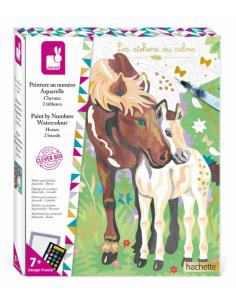 Peinture au numéro aquarelle chevaux - Janod j07953