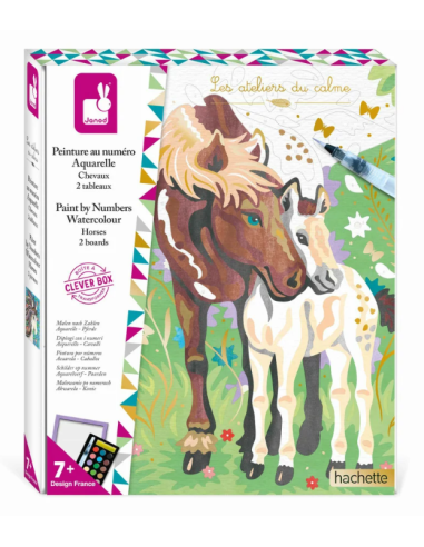 Peinture au numéro aquarelle chevaux - Janod j07953