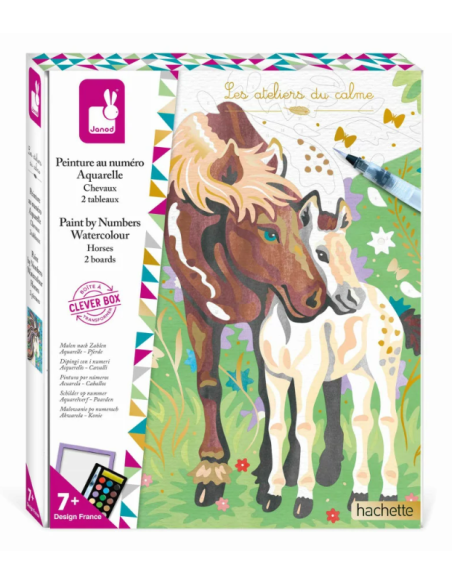 Peinture au numéro aquarelle chevaux - Janod j07953