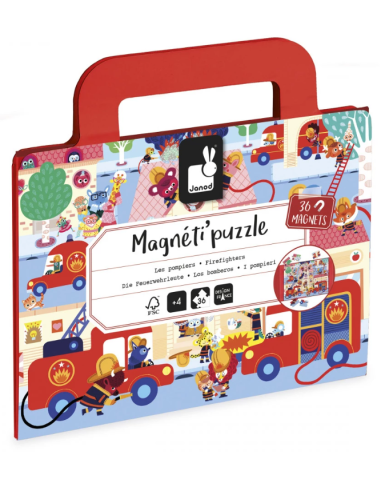 Magneti'puzzles pompiers - Janod j05417