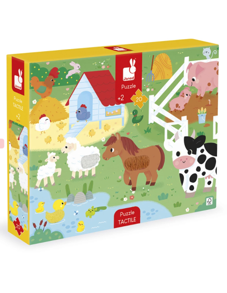 Puzzle tactile ferme 20 pièces - Janod