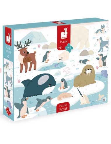 Puzzle tactile animaux polaires 20 pièces - Janod