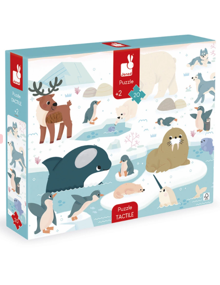 Puzzle tactile animaux polaires 20 pièces - Janod
