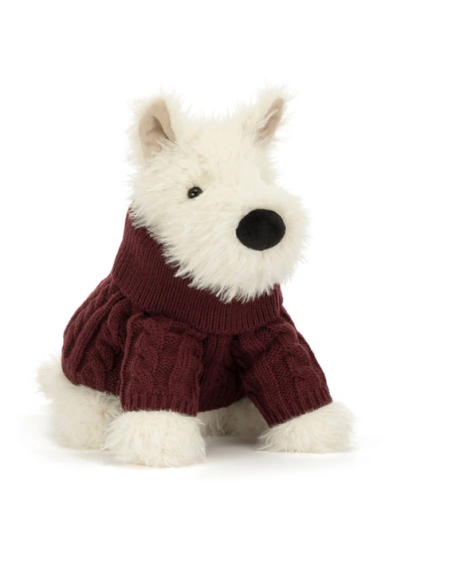 Peluche Monro Scottie dog "winter jumper" - Jellycat mun2jum