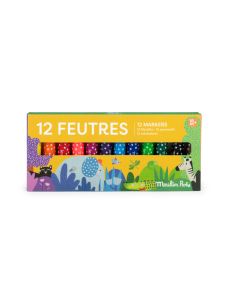 12 gros feutres pointes coniques Les Toupitis - Moulin Roty 679607