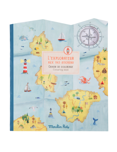 Cahier coloriage stickets L'explorateur - Moulin roty