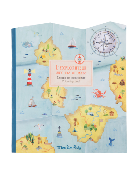 Cahier coloriage stickets L'explorateur - Moulin roty