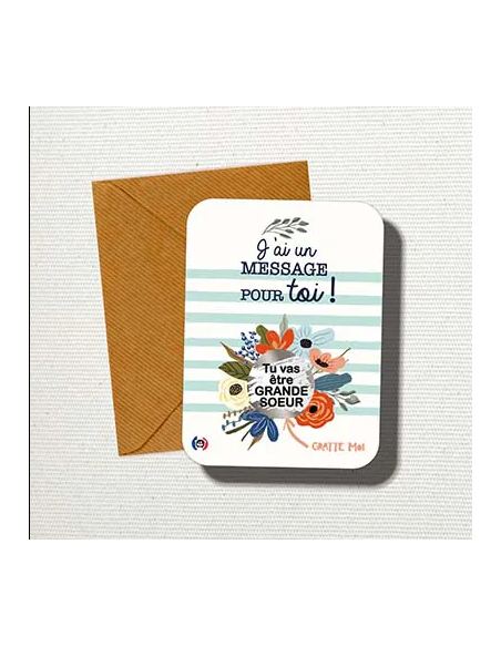 Carte à gratter "Tu vas être grande soeur" - Gratte moi