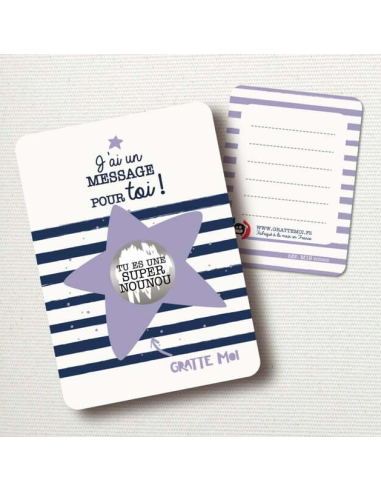 Carte à gratter "Tu es une super nounou" - Gratte moi