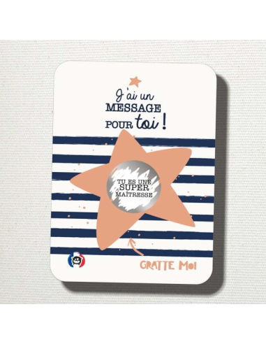 Carte à gratter "Tu es une super maîtresse" - Gratte moi