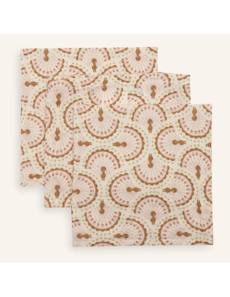 Serviette gaze de coton 31x31cm Soft plumes - Jollein