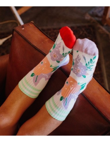 CHAUSSETTES IMPRIMÉ FLOWERS 2-3 ANS - (24-26)