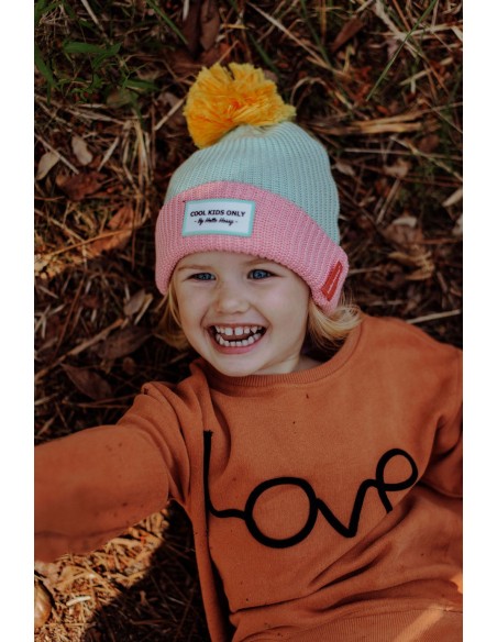 Bonnet block pastel 6ans hello hossy