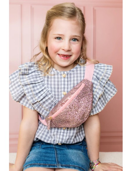 Sac Banane rose pailleté