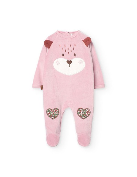 Grenouillere en velours pour bébé fille -Boboli