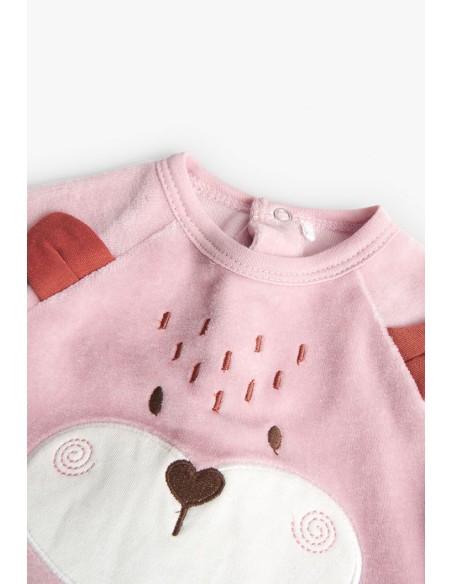 Grenouillere en velours pour bébé fille -Boboli