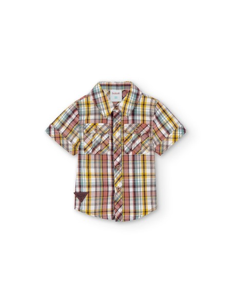 Chemine en popelin carreaux bébé garçon 6 mois - Boboli