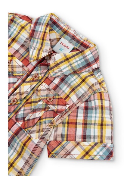 Chemine en popelin carreaux bébé garçon 6 mois - Boboli