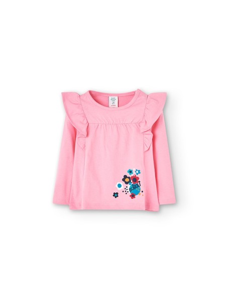 T shirt manches rose bébé fille  12 mois - Boboli