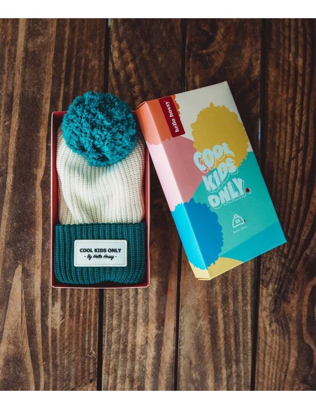 BONNET COLOR BLOCK COLOR BLOCK HOPE CREME/VERT 9-18 MOIS