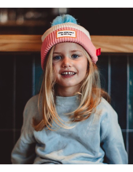 BONNET COLOR BLOCK COLOR BLOCK PINK ICE BLANC/ROSE/BLEU 6 ANS