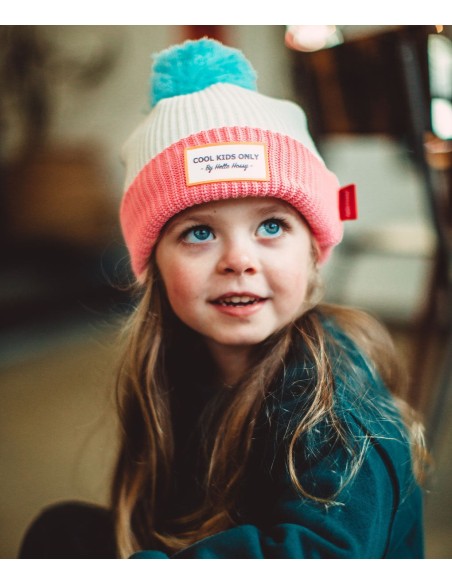 BONNET COLOR BLOCK COLOR BLOCK PINK ICE BLANC/ROSE/BLEU 2-5 ANS