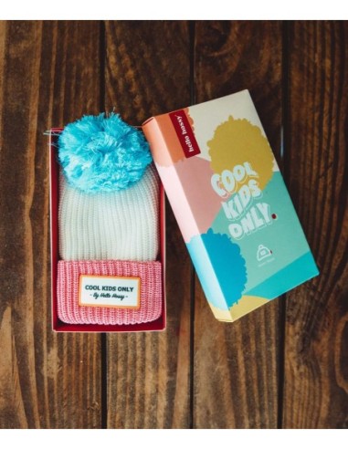 BONNET COLOR BLOCK COLOR BLOCK PINK ICE BLANC/ROSE/BLEU 9-18 MOIS