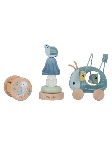 Coffret 3 Jeux d’Éveil en Bois – Forest Friends – Little Dutch | Cadeau Bébé FSC 12 Mois