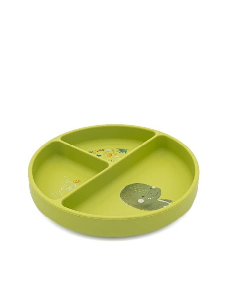 Assiette en silicone a ventouse dinosaure - Sassi
