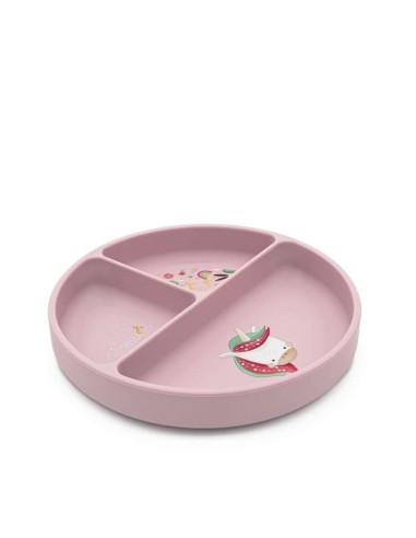 Assiette a ventouse en silicone licorne - Sassi