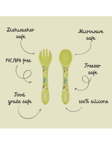 Couvert en silicone dinosaure - Sassi