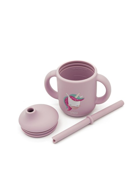 Tasse d'apprentissage en silicone licorne - Sassi