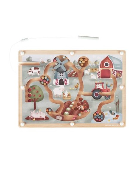 Labyrinthe magnétique en bois – Little Farm | Little Dutch