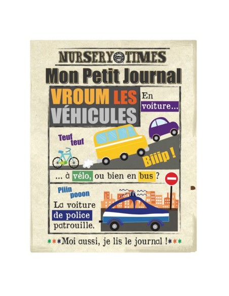 Mon Petit Journal – Les Véhicules (Livre Bébé en Tissu – Nursery Times)